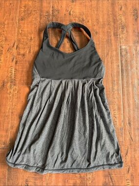 lululemon athletica Black & Charcoal Pleated Racerback Tank top